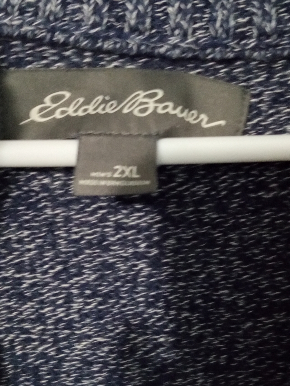 Eddie Bauer Navy Heather Quarter-Zip Sweater - Picture 2 of 6